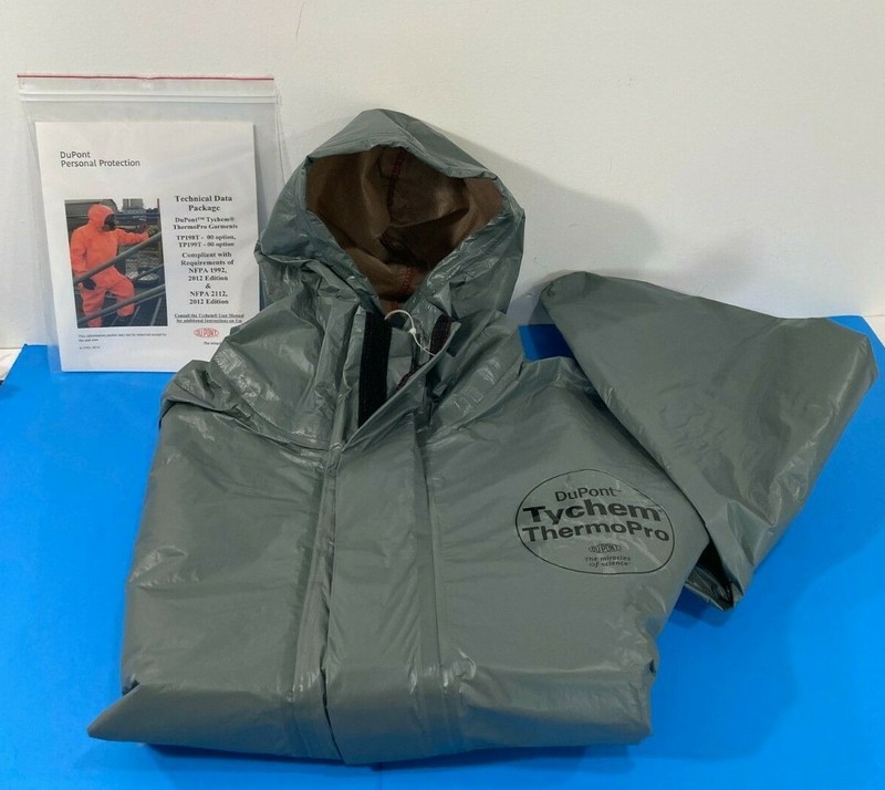 DUPONT TYCHEM 6000 FR THERMOPRO COVERALL HOOD TP198TGYXL0002000 GRAY XL TP198T