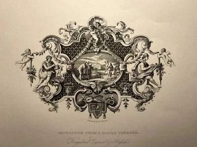 IMPRESSION FROM SILVER TANKAR 1833 WILLIAM HOGARTH ANTIK STAHLSTICH ENGRAVING 20 - Bild 1 von 4