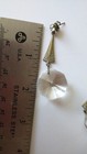 Vintage 1970s USSR Soviiet Era Clear Crystal Brass Dangle Drop Stud Earrings — photo 9