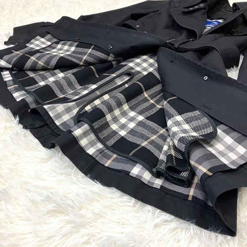 Burberry Blue Label trench coat Woman's Black coat Asian Fit M 38 US Size S - Picture 4 of 10