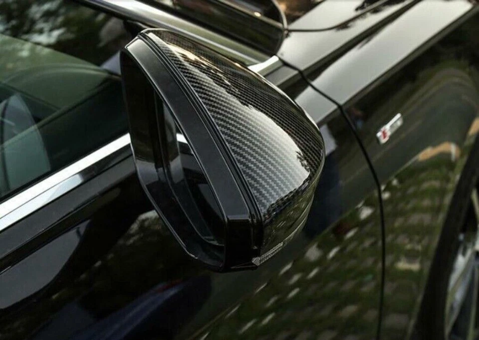 Tampa de acabamento de espelho retrovisor lateral de carro fibra de carbono para 2019-2024 Audi A6 Quattro - Imagem 2 de 4