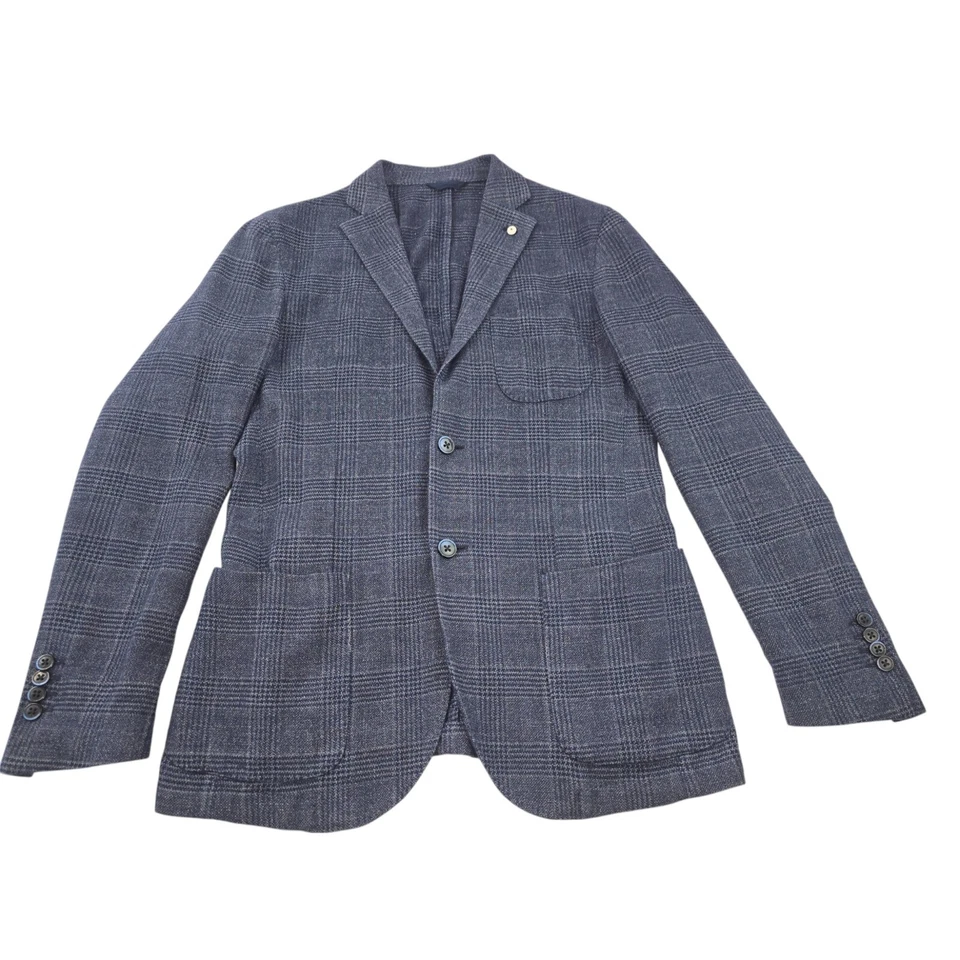 L.B.M. 1911 Angora Wool Cotton Unstructured Houndstooth Blazer Coat Jacket 50 40 - Image 3 of 4