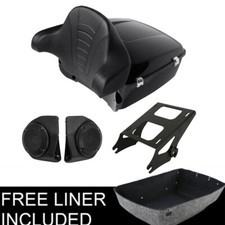 King Trunk Pad Mount Rack & Speakers Fit For Harley Street Road Glide 2014-2026