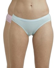Jockey 1525 Women  s Mid-Waist Bikini Pack of 2 Super Combed Cotton  Coverage