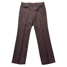 Vintage Levis Mens Dress Slacks 36x32 Brown Polyester Office Work Made in USA