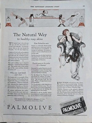 1920 Palmolive Soap the Natural Way vintage Egyptian Art ad