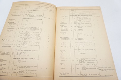 1961 North Eastern Region Hours of Opening of Signal Boxes Railway Booklet - Picture 3 of 8