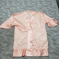 VTG Victoria's Secret Robe Womens One Size Orange Open Front Gold Label