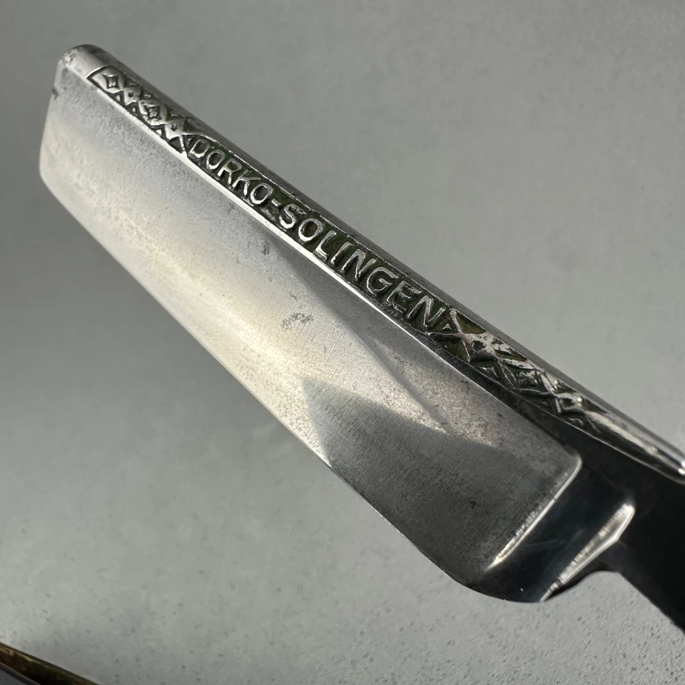 Dorko Solingen Vintage Straight Razor 20.3 mm - Decorative Spine Germany - Immagine 4 di 4