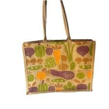 Trader Joe's Discontinued Jute Burlap Reusable Shopping Tote Bag Mint Condition