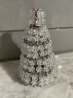 Safety Pin Clear Bead Christmas Tree 5 Inches Vintage Retro Handmade — photo 4