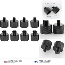 8pc mic stand adapter 5/8" female 1/4" male tripod screw brass black