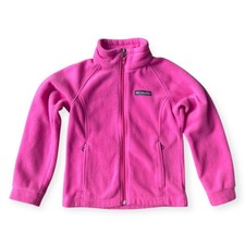 Columbia Girls Fleece Jacket Pink Size S 7/8 Zip Up Outerwear