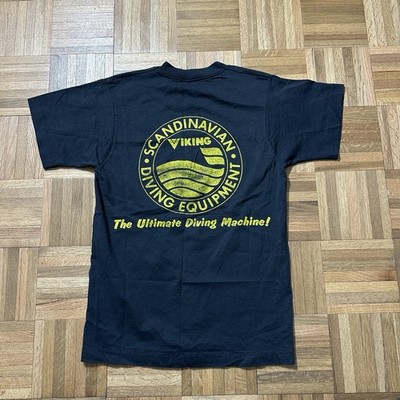 Vintage Viking Scandinavian Diving Equipment Tee 1980s Medium