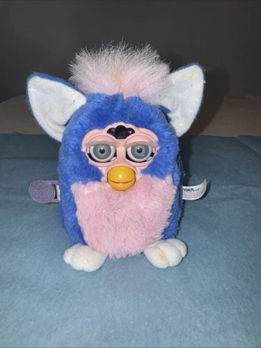 Furby Babies Little Blue Pink Hair 1999 Tiger Electronics WORKS