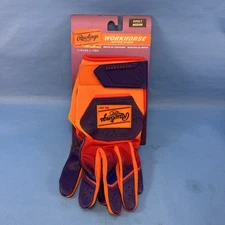 NEW!! Rawlings Workhorse Purple/Orange/Red Batting Gloves (Adult Medium) 🔥