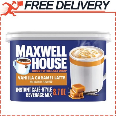 Maxwell House Instant CafeStyle Beverage Mix, Vanilla Caramel Latte, 8.7 oz