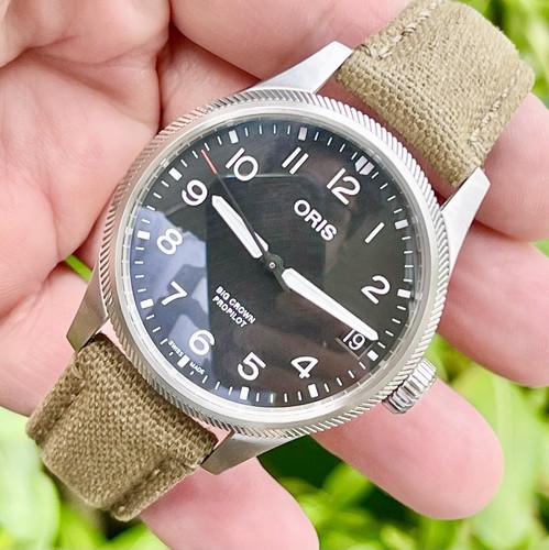 Oris Big Crown ProPilot schwarzes Zifferblatt 26 Juwel Herrenuhr 41 mm mit extra Armband