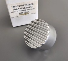 New - Finned 3 Chrome Valve Cover Breather 1 Shaft Otb 6801 Street Rat Rod