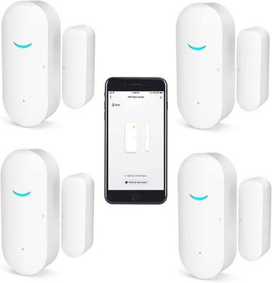 SENCKIT Tür- und Fenster Sensoren 4er Set, WLAN Smart Alarm mit App Steuerung