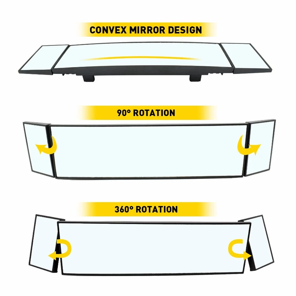 Espejo retrovisor interior coche universal 15,6" ángulo ancho accesorios vista Foto 2 de 4