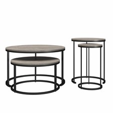Camdale 4-Piece Nesting Coffee and End Table Bundle, Gray Oak