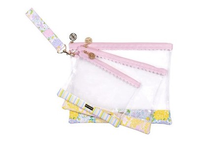NWT Lilly Pulitzer Set Of 3 Scalloped Water Resistant Carryall Trio Pouch Set