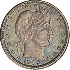 1903-P Barber Quarter Choice AU/BU Great Eye Appeal Strong Strike