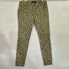 Judy Blue Women's Leopard Denim Pants, Mid Rise Skinny Fit Stretch, Size 9/29