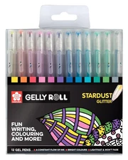 "12 Gelly Roll Stardust Pens for Vibrant Art and Craft Projects"