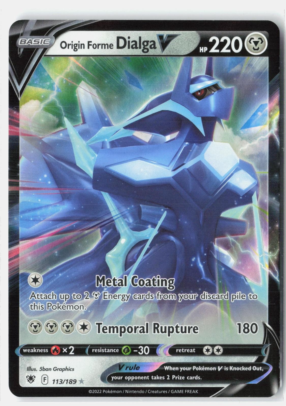 Origin Forme Dialga V 113/189 HOLO Astral Radiance Pokemon Holo HP 5ban Graphics