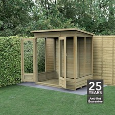 Forest 4LIFE Pent Summerhouse 6x4 Double Door 5 Window Garden Shed