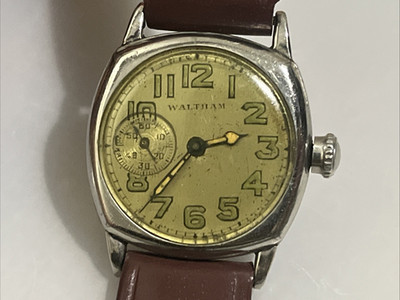 Vintage 1920's Waltham Men's Watch 28mm FOR REPAIR Collectible
