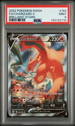 CHARIZARD V 154 BRILLIANT STARS POKEMON PSA 9