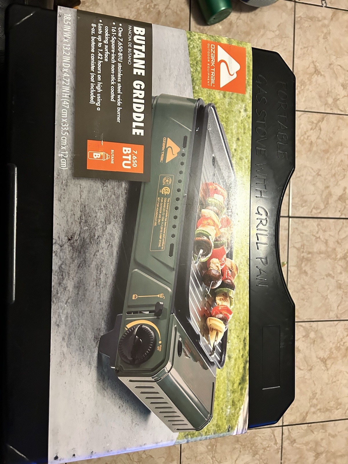 Ozark Trail Butane Griddle 7,650 BTU Portable Camping Stove,