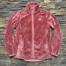 The North Face Osito Full Zip Fleece Jacket Womens Small Pink Plush Warm Logo