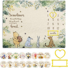 Guawubiang Winnie Milestone Blanket for Baby, Pooh Babies Monthly Blanket, Winni
