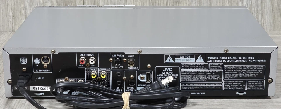 JVC TH-C50 HDMI 5 Disc DVD/CD Digital Theater System Player No Remote - TESTED - - Image 3 of 4