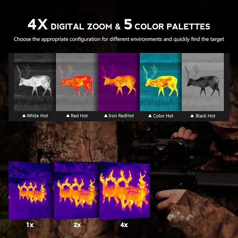 GTGUARD Thermal Rifle Scope - 384x288 Sensor 35mm 1000m Range Finder for Hunting - Image 4 of 4