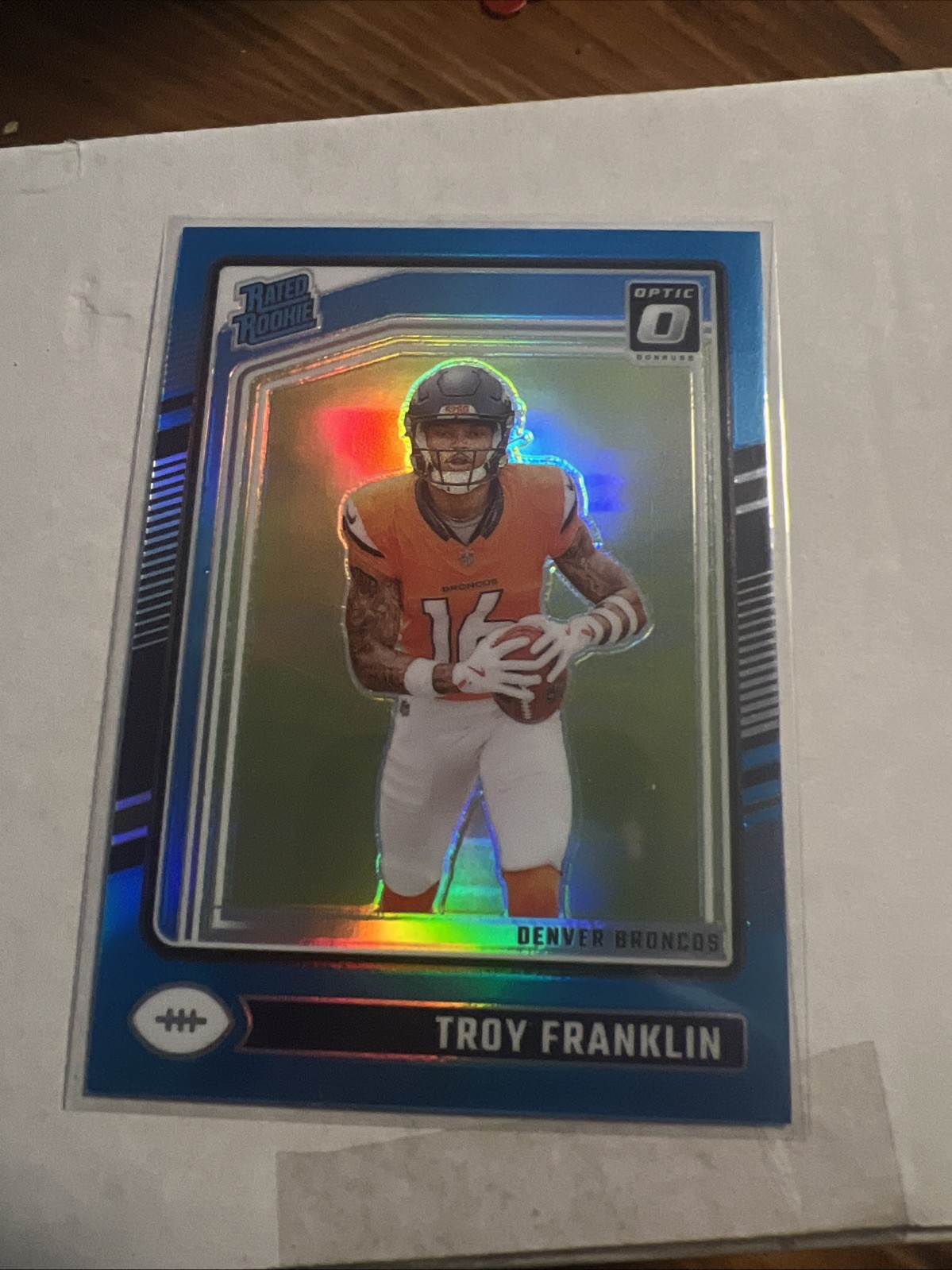 2024 Panini Donruss Optic - Rated Rookie Troy Franklin #294 Aqua Prizm /299 (RC)