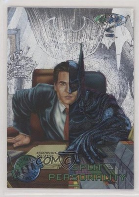1995 Fleer Metal Batman Forever Silver Flasher Two-Face Split Personality 00hi