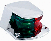 Boat Navigation Bow Front Nav Light Red/Green Chrome - Foto 1 di 1