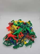 Vintage  Cowboys and Indians  Plastic Figurines Assorted Colors 2-3inc LOT OF 55