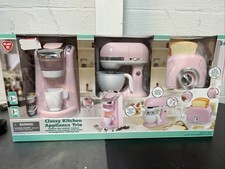 New Playgo Classy Kitchen Appliance Trio Pink Coffee Maker Mixer Toaster