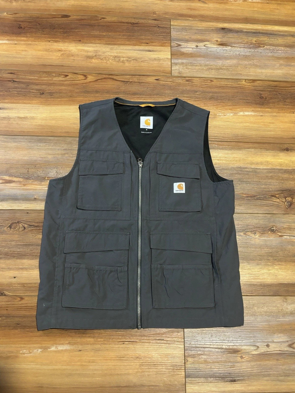 Carhartt Grey Fishing Vest Size Medium Workwear Outdoors