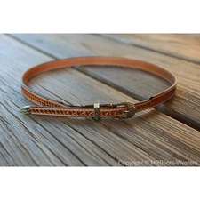 AU-LC-51W-NAT Cowboy Hat Band Embossed Basketweave Natural Leather 1/2" Wide