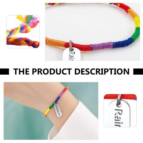 Geflochtenes Regenbogen-Armband Armbänder Pride Lady Schmuck - Bild 5 von 14