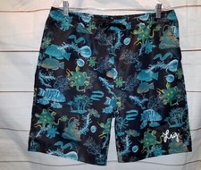 NWT LRG L Swim Short Trunks Swimsuit NOT Lined 8" Inseam Fish Sea Ocean Life