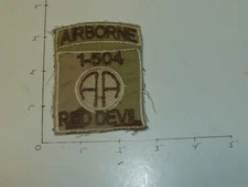 82  Airborne Division 1-504 RED DEVIL desert fabric patch