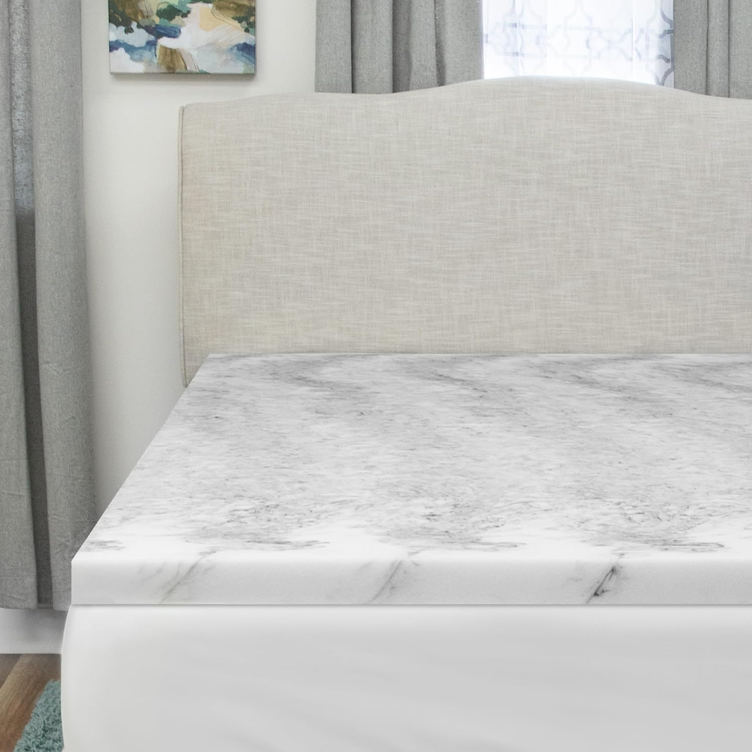 2-Inch Twin-Xl Size Mattress Topper, Bamboo Charcoal Infused Medium Plush Memory